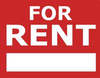 &ldquo;For rent&rdquo; sign