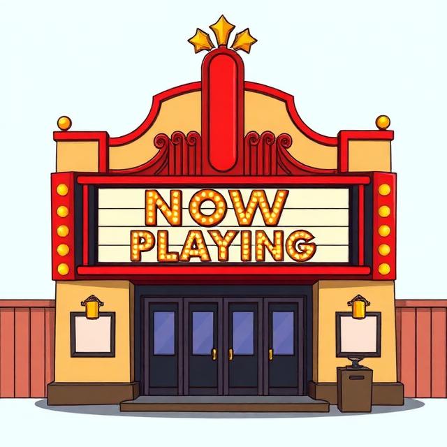 &ldquo;Now playing&rdquo; theatre marquee