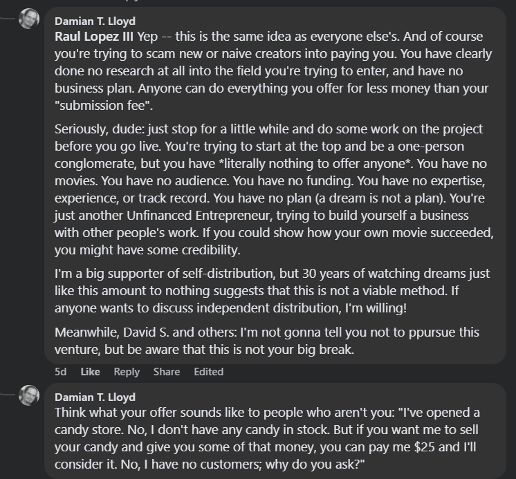 Damian urges Raul Lopez III to plan his venture